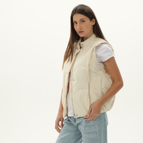 Γυναικείο αμάνικο μπουφάν ALE 8916207 εκρού Γυναικεία