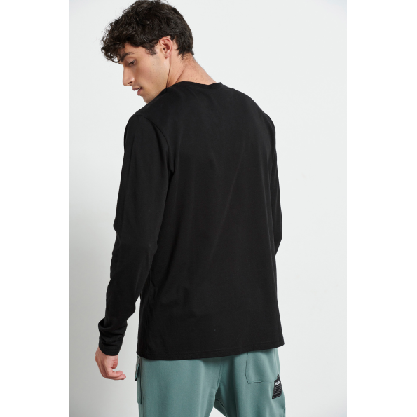 Ανδρική μακρυμάνικη μπλούζα  BODYTALK 1222-950626 μαύρο Ανδρικά