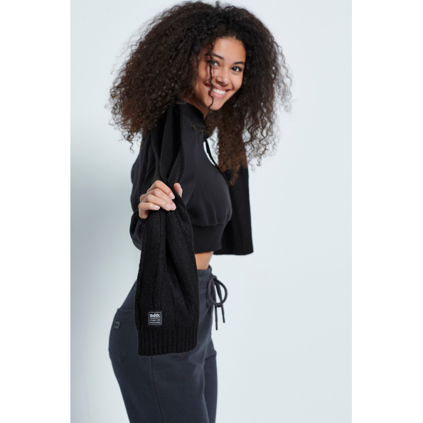 Γυναικείο πλεκτό κασκόλ BODYTALK 1212-971268 μαύρο