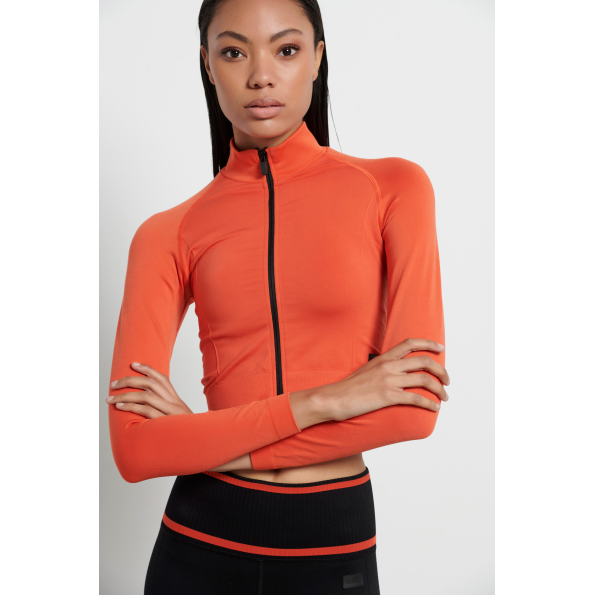 Γυναικεία cropped ζακέτα BODYTALK 1222-907622 πορτοκαλί