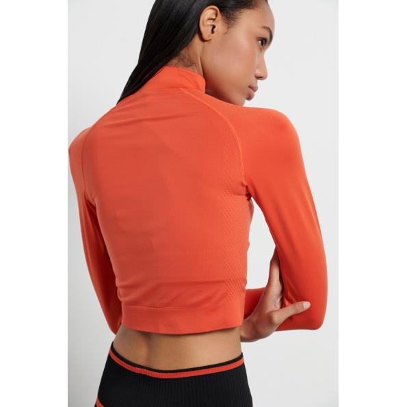 Γυναικεία cropped ζακέτα BODYTALK 1222-907622 πορτοκαλί Γυναικεία