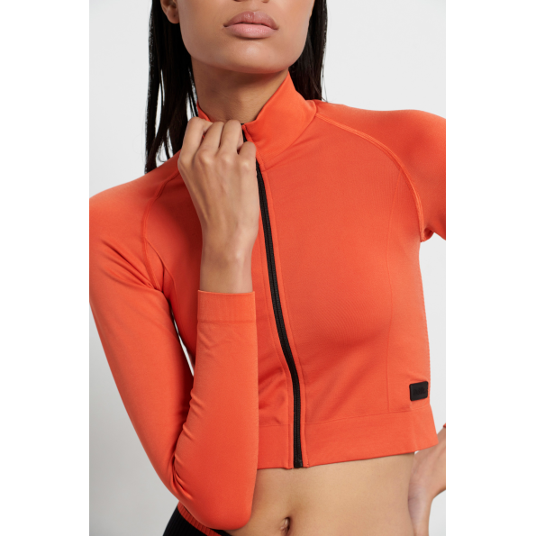 Γυναικεία cropped ζακέτα BODYTALK 1222-907622 πορτοκαλί Γυναικεία