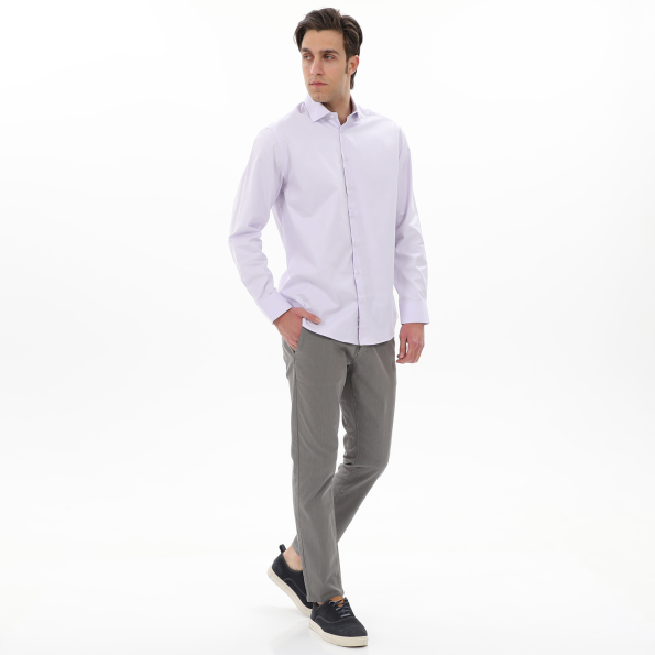 Ανδρικό πουκάμισο MARTIN & CO 223-52-1690 COMFORT FIT μοβ Ανδρικά