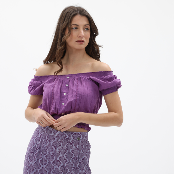 Γυναικείο cropped top ATTRATTIVO 9911177E μοβ Γυναικεία