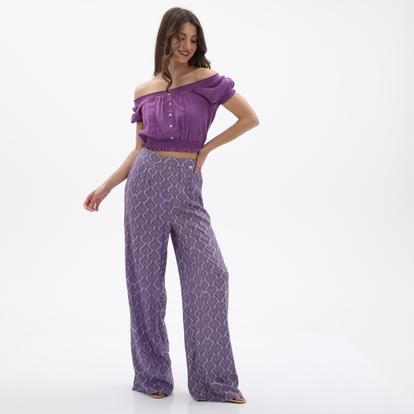 Γυναικείο cropped top ATTRATTIVO 9911177E μοβ Γυναικεία