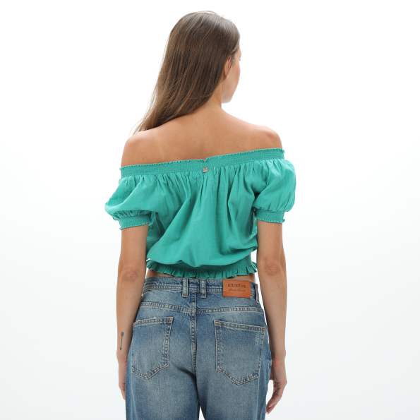 Γυναικείο cropped top ATTRATTIVO 9911177E πράσινο Γυναικεία
