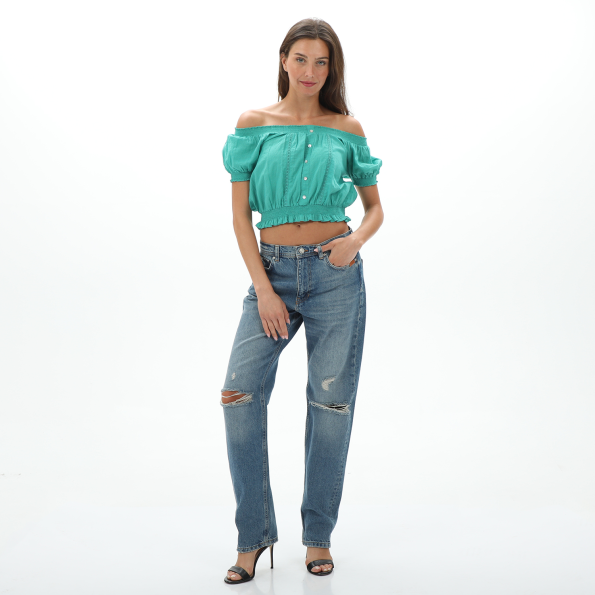 Γυναικείο cropped top ATTRATTIVO 9911177E πράσινο Γυναικεία
