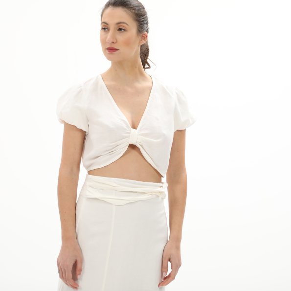 Γυναικείο cropped top ATTRATTIVO  9916267 εκρού