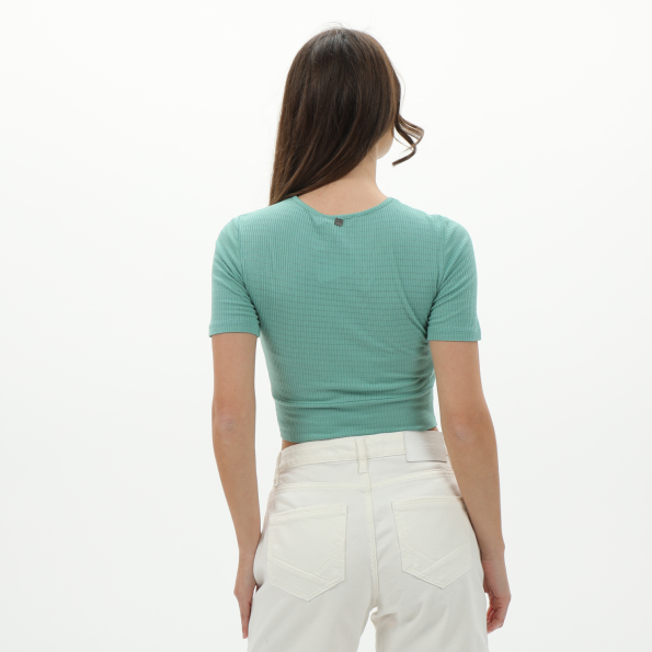 Γυναικείο cropped t-shirt ATTRATTIVO 91024249 πράσινο Γυναικεία