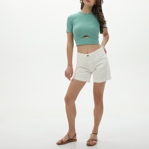 Γυναικείο cropped t-shirt ATTRATTIVO 91024249 πράσινο Γυναικεία