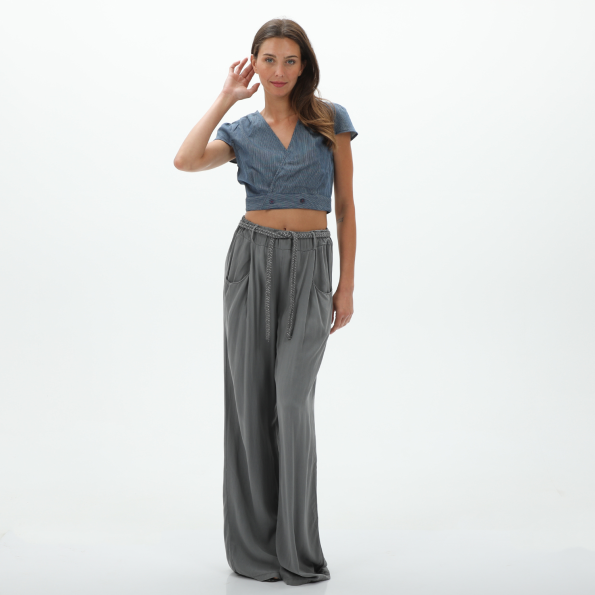 Γυναικείο cropped top ATTRATTIVO 9916359 μπλε Γυναικεία