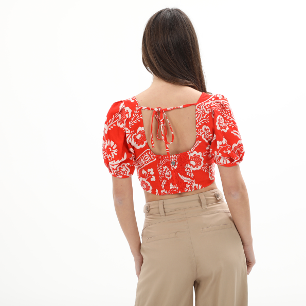 Γυναικείο cropped top ATTRATTIVO 9916414 πορτοκαλί 