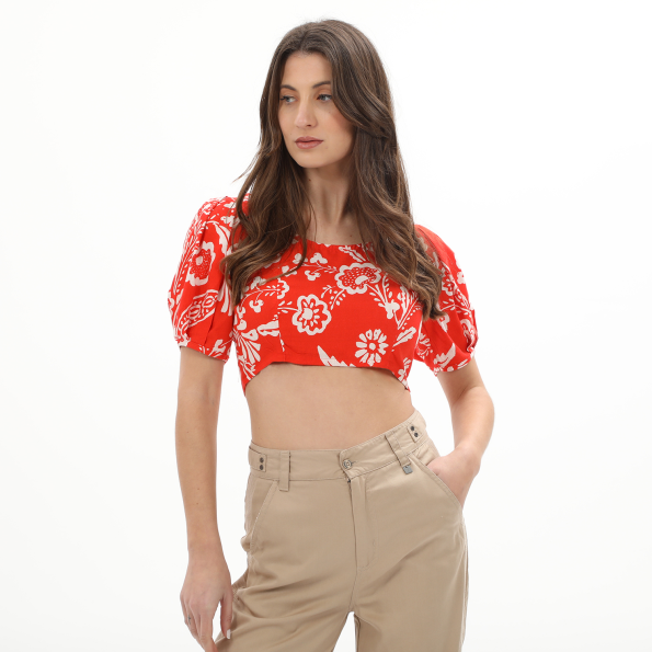 Γυναικείο cropped top ATTRATTIVO 9916414 πορτοκαλί  Γυναικεία