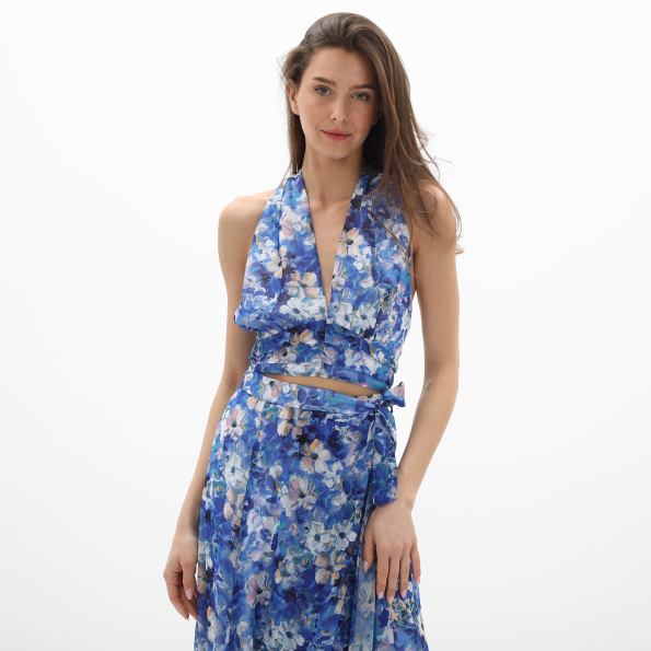 Γυναικείο top ATTRATTIVO 91334208 μπλε floral