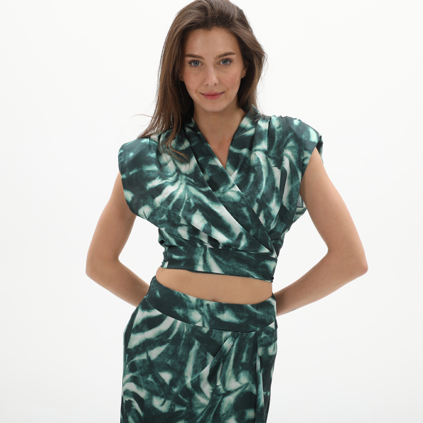 Γυναικείο cropped top ATTRATTIVO 91335226 πράσινο