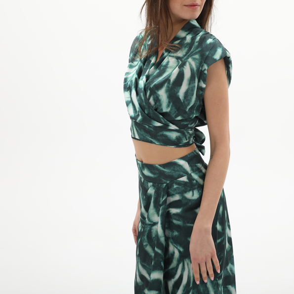 Γυναικείο cropped top ATTRATTIVO 91335226 πράσινο Γυναικεία