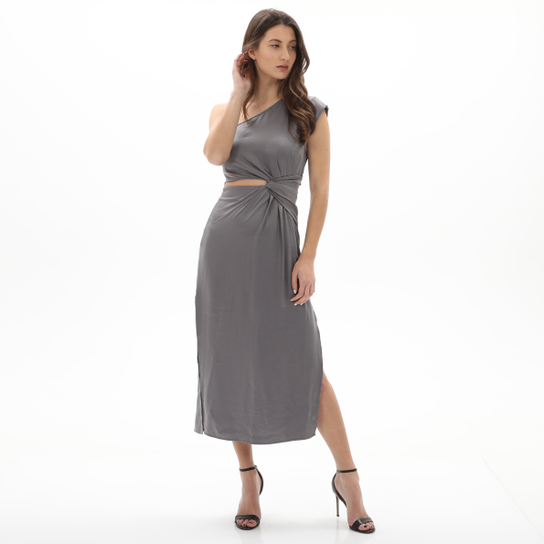 Γυναικείο cut out maxi φόρεμα ATTRATTIVO 92255844 γκρι