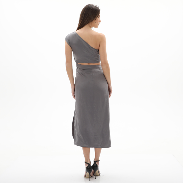 Γυναικείο cut out maxi φόρεμα ATTRATTIVO 92255844 γκρι Γυναικεία