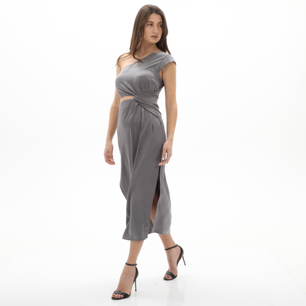 Γυναικείο cut out maxi φόρεμα ATTRATTIVO 92255844 γκρι Γυναικεία
