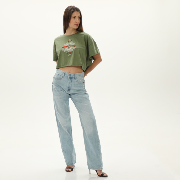 Γυναικείο t-shirt ALE 8916594 χακί Γυναικεία