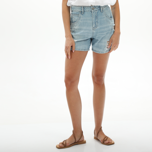 Γυναικείο jean σορτς ALE 8917030 ανοιχτό μπλε