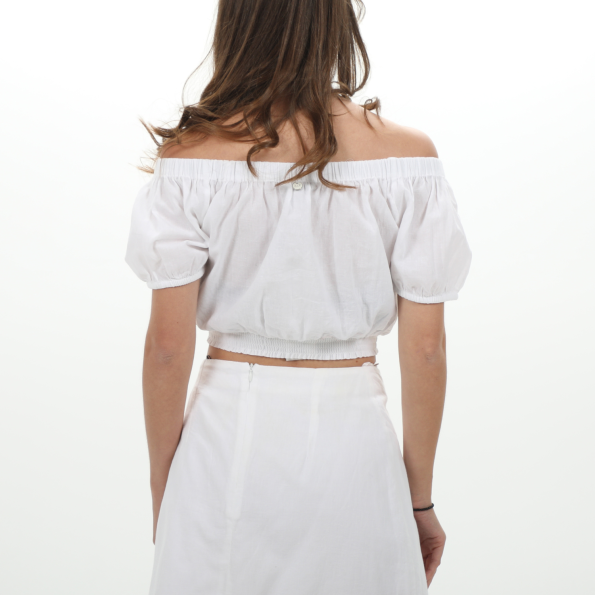 Γυναικείο strapless cropped top ALE 8917154 λευκό Γυναικεία