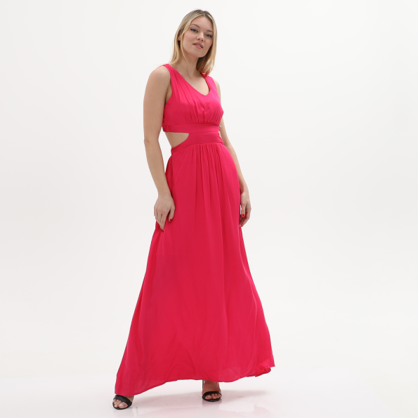 Γυναικείο cut out maxi φόρεμα ALE 8916488 φούξια
