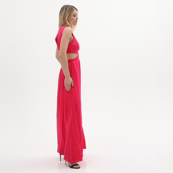 Γυναικείο cut out maxi φόρεμα ALE 8916488 φούξια Γυναικεία