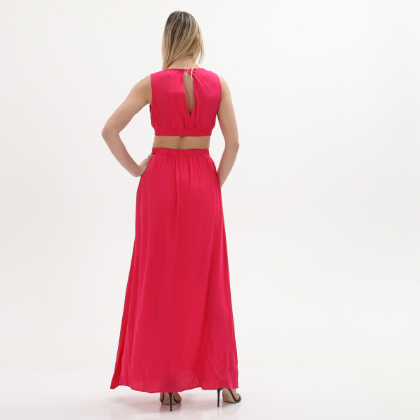 Γυναικείο cut out maxi φόρεμα ALE 8916488 φούξια Γυναικεία
