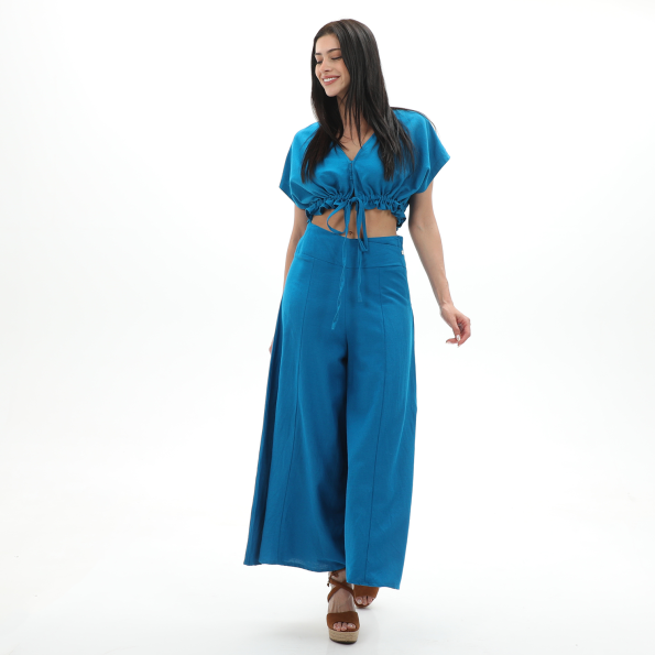 Γυναικείο cropped top ALE 8916493 μπλε Γυναικεία