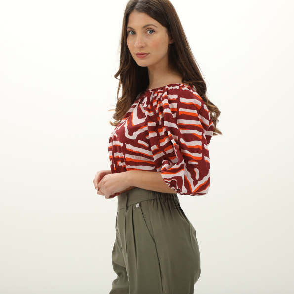Γυναικείο cropped top ALE 8916045 μπορντό Γυναικεία