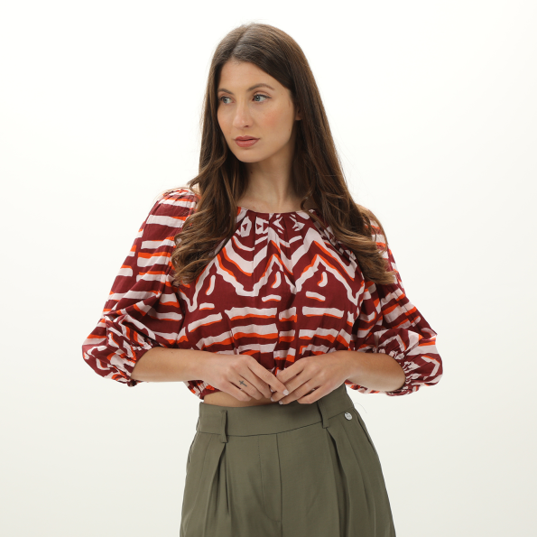 Γυναικείο cropped top ALE 8916045 μπορντό Γυναικεία