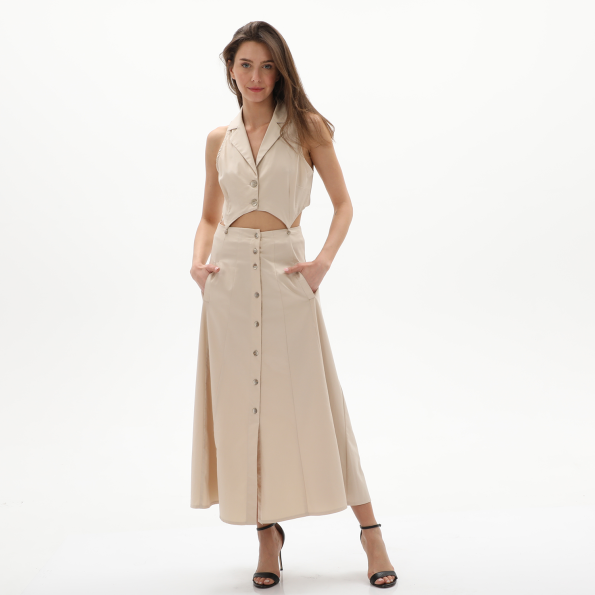 Γυναικείο two-piece φόρεμα ALE 81079752 μπεζ