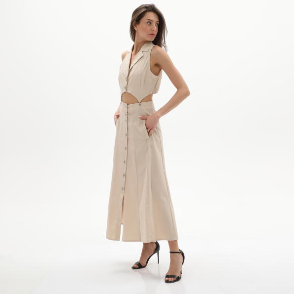 Γυναικείο two-piece φόρεμα ALE 81079752 μπεζ Γυναικεία