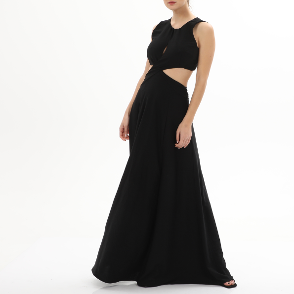 Γυναικείο cut out maxi φόρεμα ALE 81684755 μαύρο