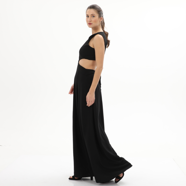 Γυναικείο cut out maxi φόρεμα ALE 81684755 μαύρο Γυναικεία