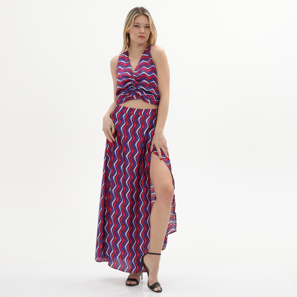 Γυναικείο cropped top ALE 82056224 μπλε φούξια Γυναικεία