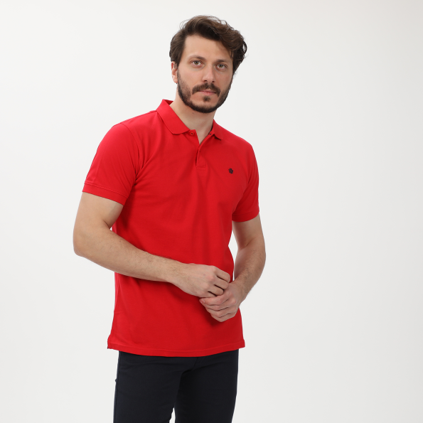 Ανδρική polo μπλούζα DORS 1134101.C01 κόκκινη Ανδρικά