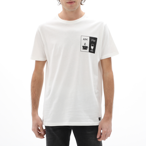 Ανδρικό t-shirt BATTERY 21231135 εκρού