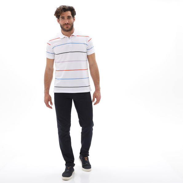 Ανδρική polo μπλούζα DORS 1132008.C02 λευκή Ανδρικά