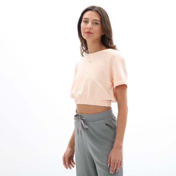 Γυναικεία cropped φούτερ μπλούζα BODYTALK 1231-902620 σομόν Γυναικεία