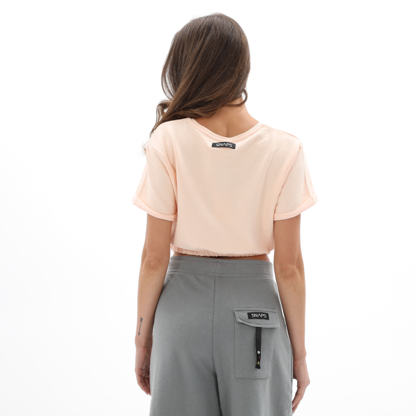 Γυναικεία cropped φούτερ μπλούζα BODYTALK 1231-902620 σομόν Γυναικεία