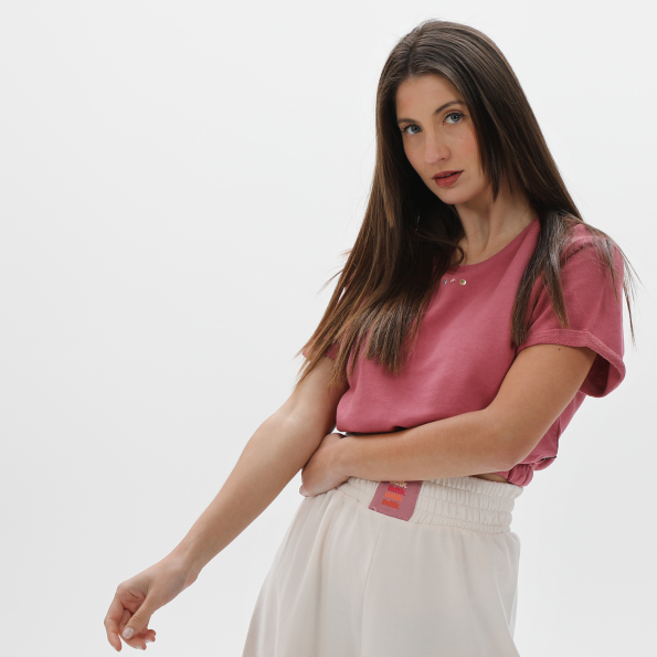 Γυναικεία cropped φούτερ μπλούζα BODYTALK 1231-902620 ροζ