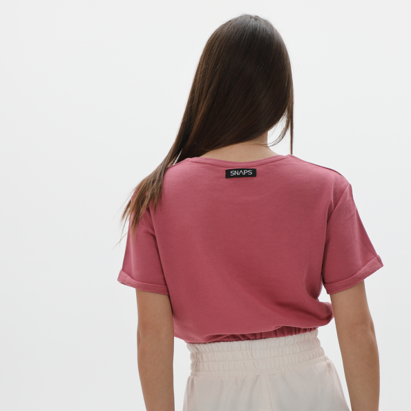 Γυναικεία cropped φούτερ μπλούζα BODYTALK 1231-902620 ροζ Γυναικεία