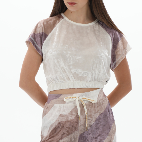 Γυναικείο cropped top BODYTALK 1231-906220 μπεζ