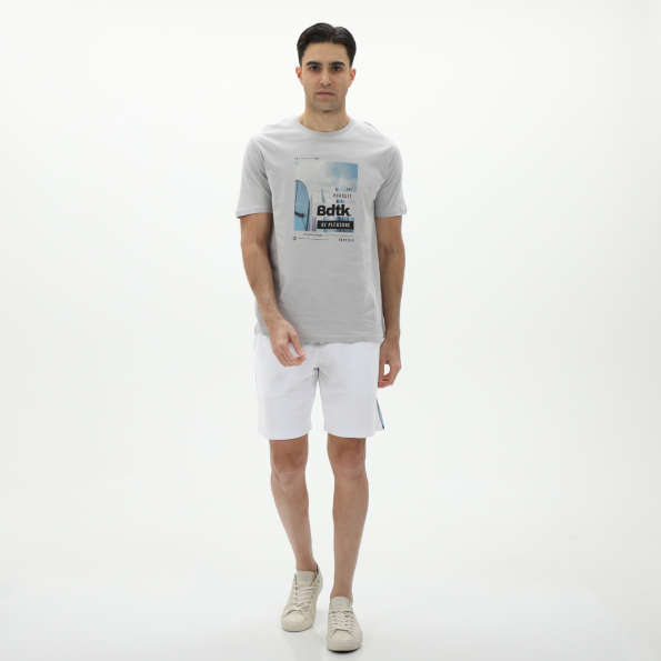 Ανδρική αθλητική βερμούδα BODYTALK 1231-953204 λευκή Ανδρικά