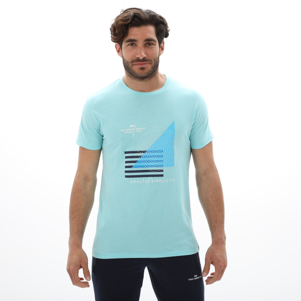 Ανδρικό t-shirt VAN HIPSTER 72163 τιρκουάζ