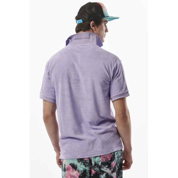 Ανδρική πετσετέ polo μπλούζα BODY ACTION 053319-01 λιλά Ανδρικά