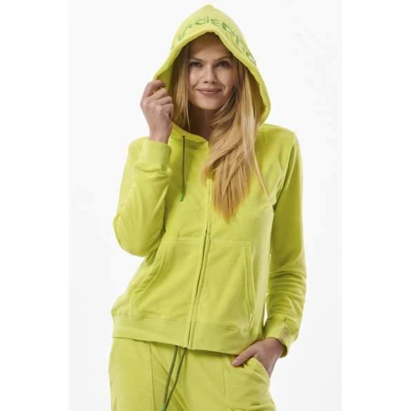 Γυναικεία πετσετέ ζακέτα BODY ACTION 071317-01 κίτρινη lime