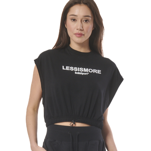 Γυναικείο αθλητικό cropped top BODY ACTION 041415-01 μαύρο